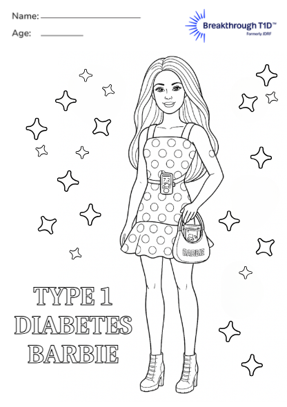 T1D Barbie Colouring Sheet